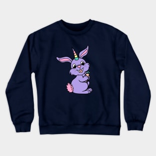 Rabbicorn or bunnycorn, the combination of rabbit and unicorn Crewneck Sweatshirt